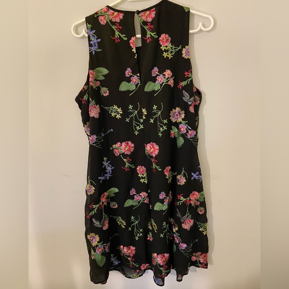 Calvin Klein Black Dress with Floral Design